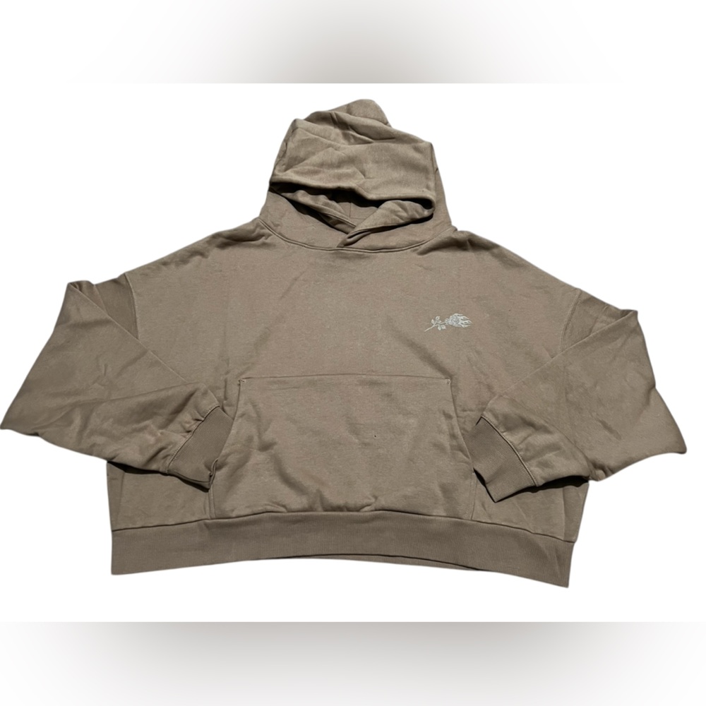 Civil Regime men’s Concrete Odin Oversized Cropped Hoodie sand brown size medium